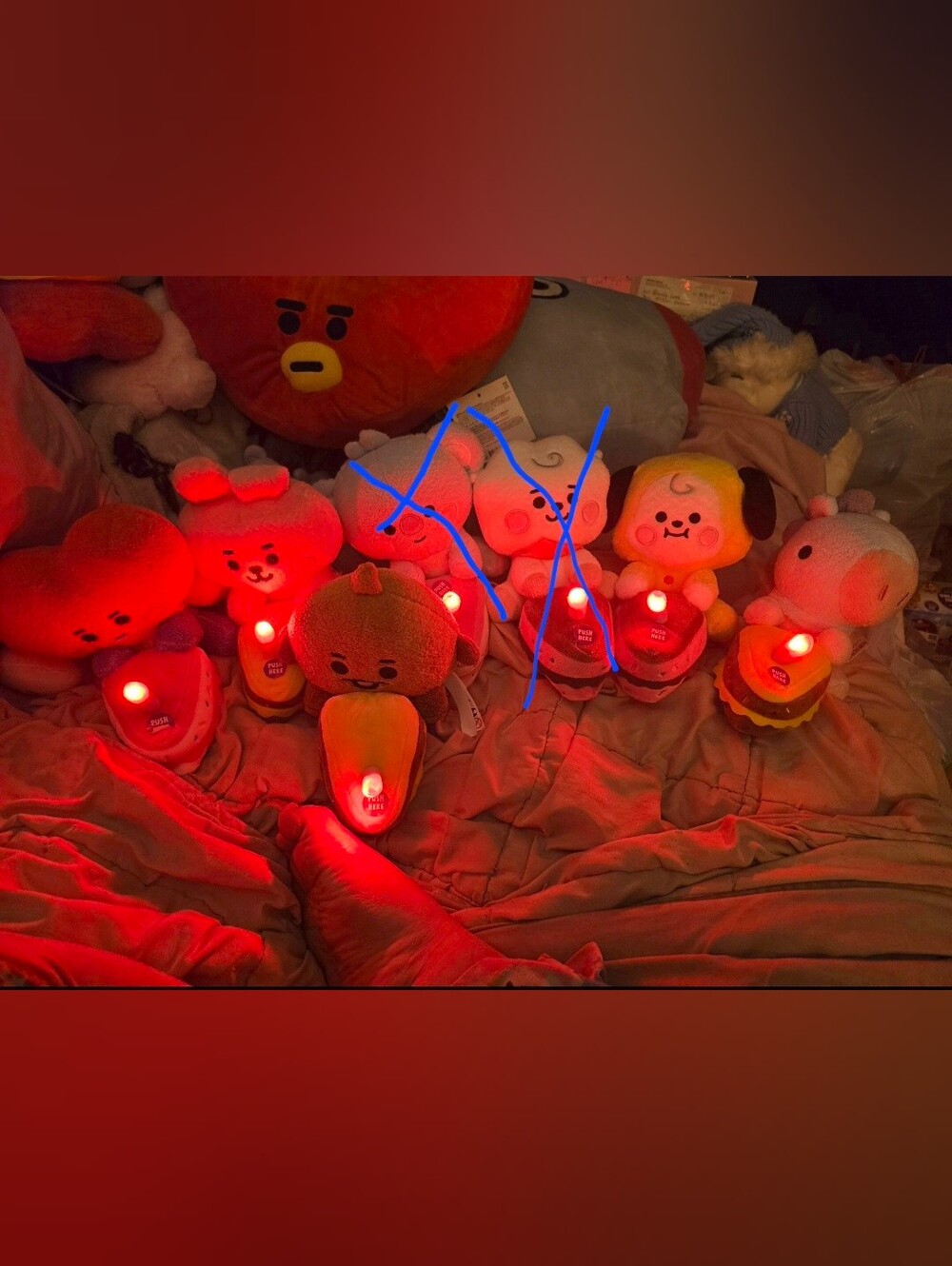 BT21 BTS 5 Character LINE FRIENDS Birthday Cake Light Up Plushies